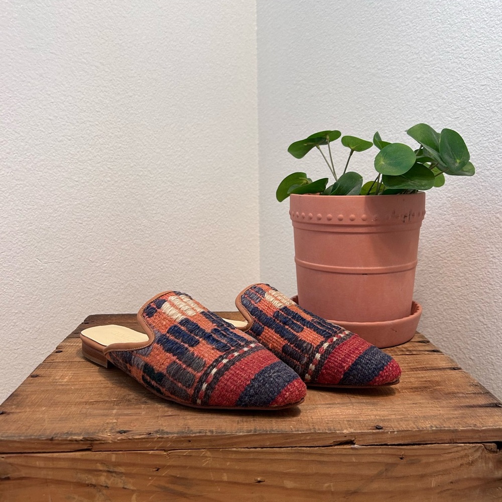 Colorful Patterned Slip-On Mules